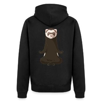 Ferret - Unisex Premium Organic Zip Hoodie - black - Back - Nico (187cm)
