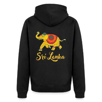 Sri Lanka Elephant India Abstract Gift - Veste à capuche bio Premium Unisexe - noir - Dos - Nico (187cm)
