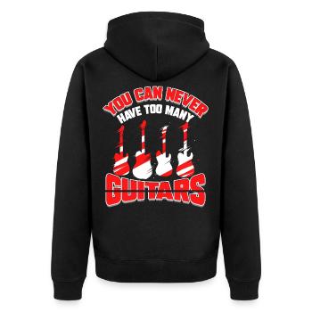 Guitarist electric guitar rock band musician saying joke - Unisex Premium Organic Zip Hoodie - black - Back - Nico (187cm)