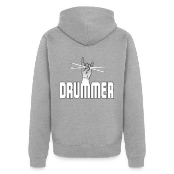 batteur - Veste à capuche bio Premium Unisexe - gris chiné - Dos - Nico (187cm)
