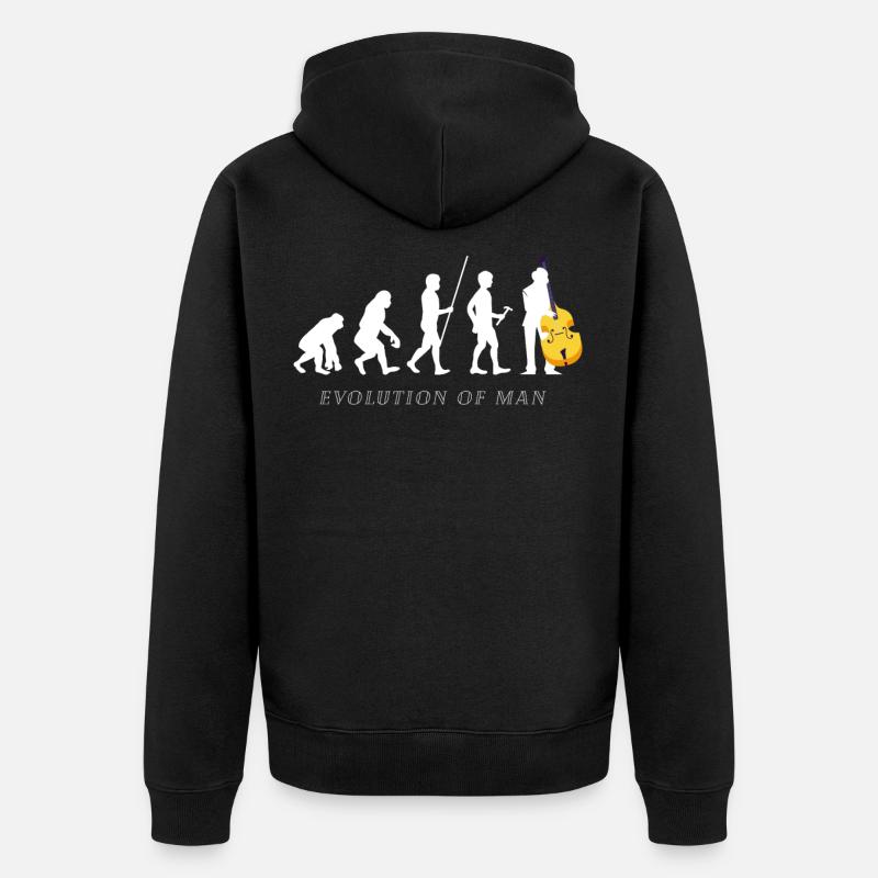 Évolution de l'homme cadeau d'amant d'instruments à cordes basses - Veste à capuche bio Premium Unisexe - noir