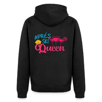 Apres Ski Queen Skiing Snow Winter Sports Gift - Unisex Premium Organic Zip Hoodie - black - Back - Nico (187cm)