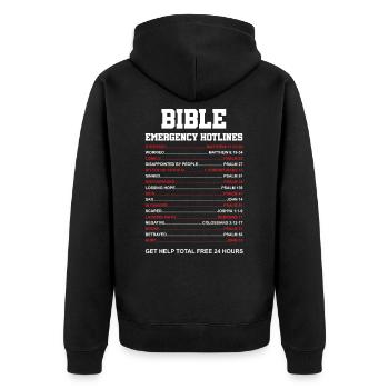 Christian Religion God Christianity Jesus Gift - Unisex Premium Organic Zip Hoodie - black - Back - Nico (187cm)