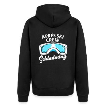 Apres Ski Schladming Crew Team Party vacances au ski - Veste à capuche bio Premium Unisexe - noir - Dos - Nico (187cm)
