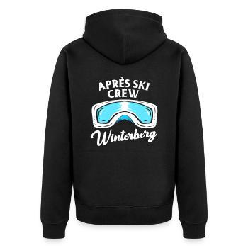Apres Ski Winterberg Crew Team Party Skiurlaub - Unisex Premium Bio Zip Hoodie - Schwarz - Hinten - Nico (187cm)