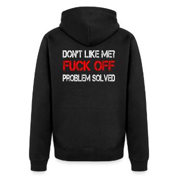 Ne m'aime pas baiser - Veste à capuche bio Premium Unisexe - noir - Dos - Nico (187cm)