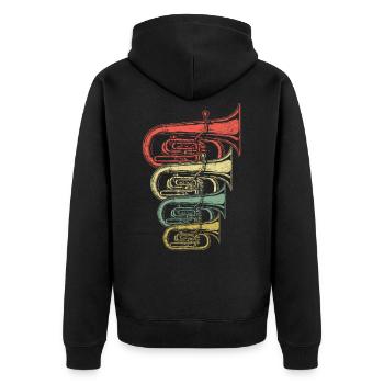 Rétro tuba - Veste à capuche bio Premium Unisexe - noir - Dos - Nico (187cm)