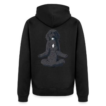Yoga d’eau portugaise chien - Veste à capuche bio Premium Unisexe - noir - Dos - Nico (187cm)