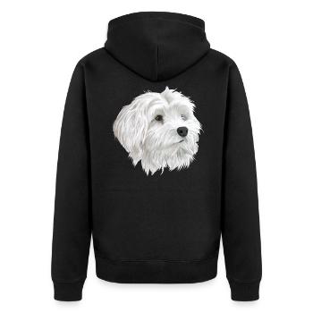 Chien maltais - Veste à capuche bio Premium Unisexe - noir - Dos - Nico (187cm)