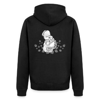 Cadeau de fête des mères belle mère et bébé - Veste à capuche bio Premium Unisexe - noir - Dos - Nico (187cm)