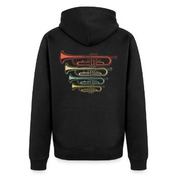 Trompette musicien cadeau pour les musiciens - Veste à capuche bio Premium Unisexe - noir - Dos - Nico (187cm)