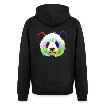 Splash Panda - Unisex Premium Bio Zip Hoodie - Schwarz - Hinten - Nico (187cm)