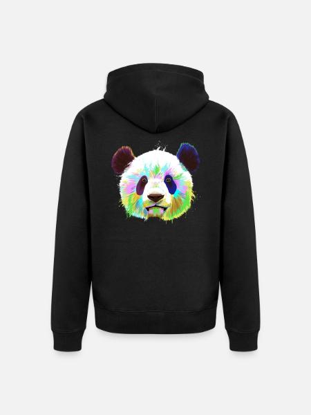 Splash Panda - Unisex Premium Bio Zip Hoodie - Schwarz