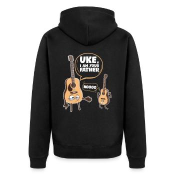 Uke I Am Your Father Geschenk Gitarrist - Unisex Premium Bio Zip Hoodie - Schwarz - Hinten - Nico (187cm)