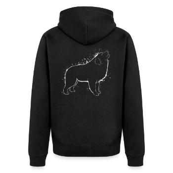 Great Pyrenees Dog - Unisex Premium Organic Zip Hoodie - black - Back - Nico (187cm)
