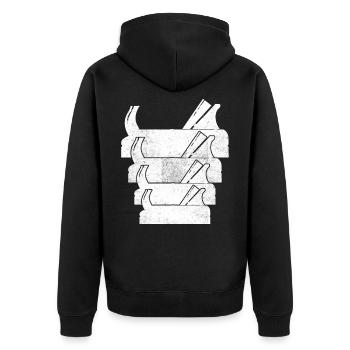 Rétro menuisier menuisier outil - Veste à capuche bio Premium Unisexe - noir - Dos - Nico (187cm)