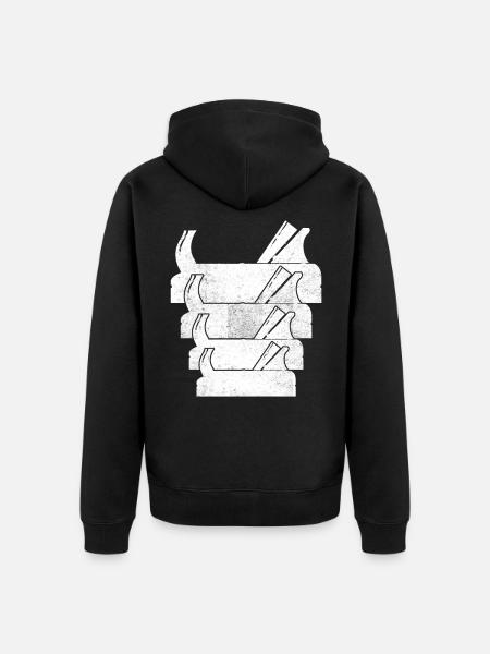 Rétro menuisier menuisier outil - Veste à capuche bio Premium Unisexe - noir