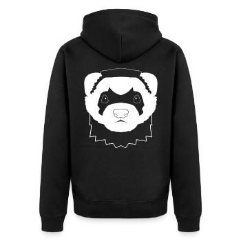 Ferret - Unisex Premium Organic Zip Hoodie - black - Back - Nico (187cm)