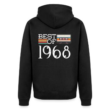 1968 Vintage 52 nd Birthday Anniversary Gift - Unisex Premium Organic Zip Hoodie - black - Back - Nico (187cm)