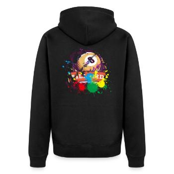 Billard Geschenk für Billard Spieler - Unisex Premium Bio Zip Hoodie - Schwarz - Hinten - Nico (187cm)