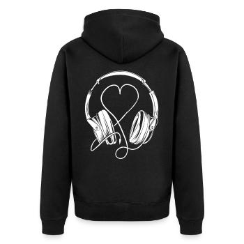 Les amateurs de musique de casque! - Veste à capuche bio Premium Unisexe - noir - Dos - Nico (187cm)