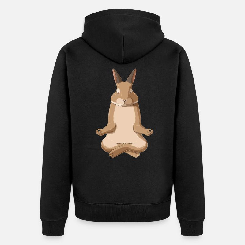 Lièvre de méditation - Veste à capuche bio Premium Unisexe - noir