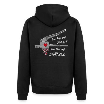 Spätzle Liebe Schwaben Geschenkidee - Unisex Premium Bio Zip Hoodie - Schwarz - Hinten - Nico (187cm)