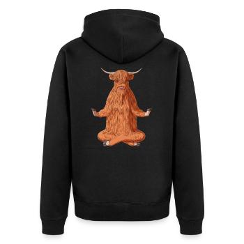 Yoga Les hautes terres écossaises - Veste à capuche bio Premium Unisexe - noir - Dos - Nico (187cm)