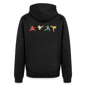 Kungfu gift for Martial Arts Fans - Unisex Premium Organic Zip Hoodie - black - Back - Nico (187cm)