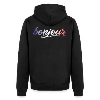 Bonjour - Veste à capuche bio Premium Unisexe - noir - Dos - Nico (187cm)