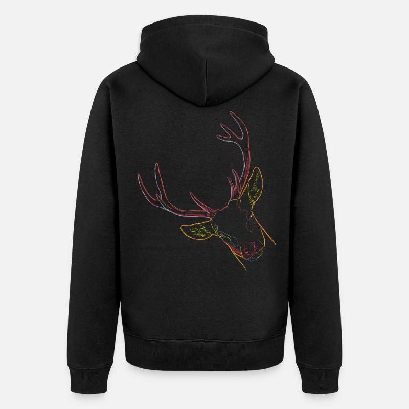 Cerf - Veste à capuche bio Premium Unisexe - noir