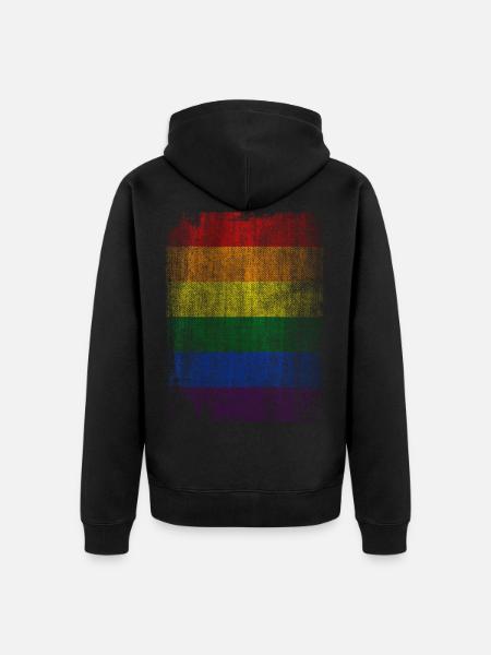 rainbow lgbt - Unisex Premium Organic Zip Hoodie - black