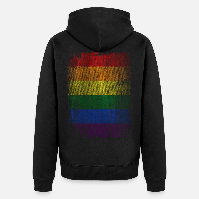 regenbogen lgbt - Unisex Premium Bio Zip Hoodie - Schwarz
