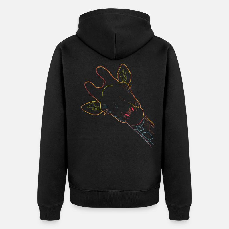 Giraffe - Unisex Premium Bio Zip Hoodie - Schwarz
