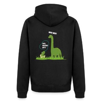 Papa existe Dieu athée dinosaure - Veste à capuche bio Premium Unisexe - noir - Dos - Nico (187cm)