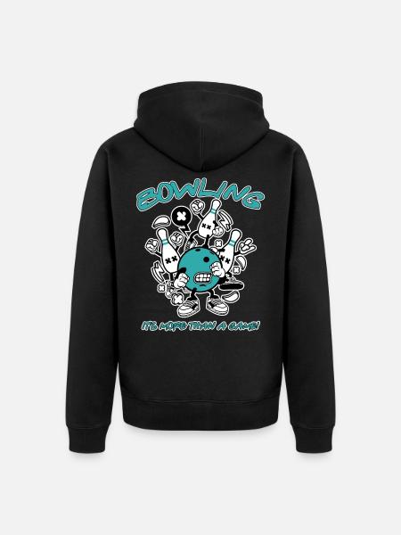 Bowling, c'est plus qu'un jeu - Veste à capuche bio Premium Unisexe - noir