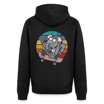 Rat rétro signe du zodiaque vintage année du cadeau Rat - Veste à capuche bio Premium Unisexe - noir - Dos - Nico (187cm)