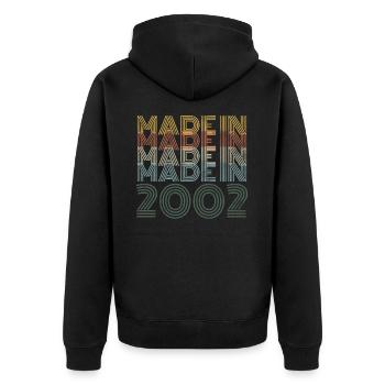18 th Birthday Celebration Gift Retro Vintage - Unisex Premium Organic Zip Hoodie - black - Back - Nico (187cm)