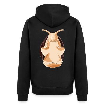 Snail Meditate - Unisex Premium Organic Zip Hoodie - black - Back - Nico (187cm)