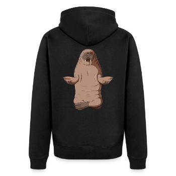 Yoga Walross - Veste à capuche bio Premium Unisexe - noir - Dos - Nico (187cm)