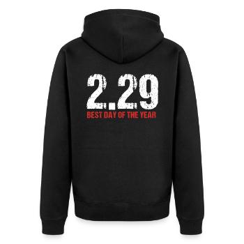 2 29 Best Day of the Year February 29 Gift - Unisex Premium Organic Zip Hoodie - black - Back - Nico (187cm)
