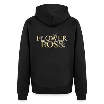 Blumenhändler Boss Florist Floristen Gärtner - Unisex Premium Bio Zip Hoodie - Schwarz - Hinten - Nico (187cm)