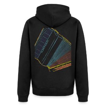 Accordéon musicien cadeau pour musiciens - Veste à capuche bio Premium Unisexe - noir - Dos - Nico (187cm)