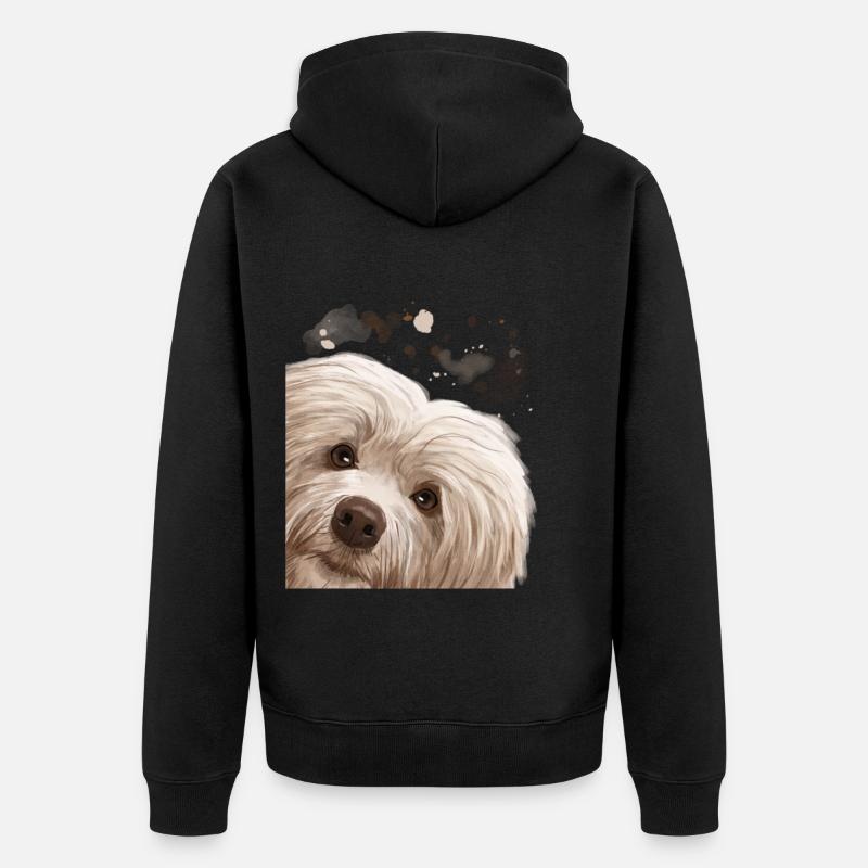 Chien de Havane curieux - Veste à capuche bio Premium Unisexe - noir