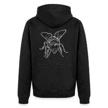 Biene - Unisex Premium Bio Zip Hoodie - Schwarz - Hinten - Nico (187cm)