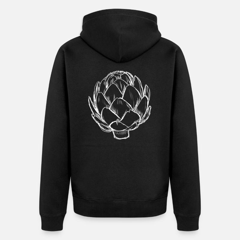 Artischocke - Unisex Premium Bio Zip Hoodie - Schwarz