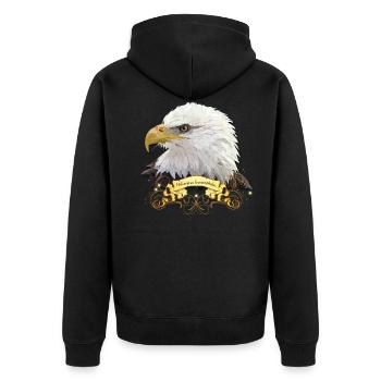American Pigargo - Unisex Premium Organic Zip Hoodie - black - Back - Nico (187cm)