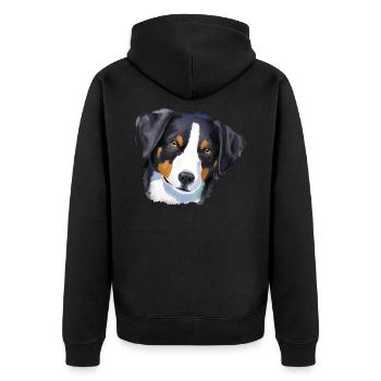Appenzeller Sennenhund - Unisex Premium Bio Zip Hoodie - Schwarz - Hinten - Nico (187cm)