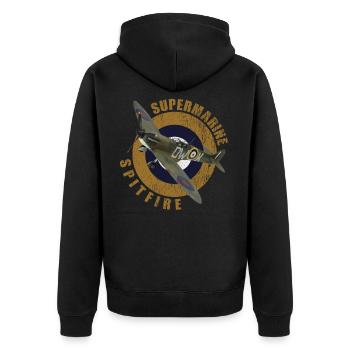Berühmte WW2 Flugzeug DH-98 Mosquito Fighter Bomber Air - Unisex Premium Bio Zip Hoodie - Schwarz - Hinten - Nico (187cm)