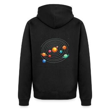 Système solaire j'aime ma planète - Veste à capuche bio Premium Unisexe - noir - Dos - Nico (187cm)